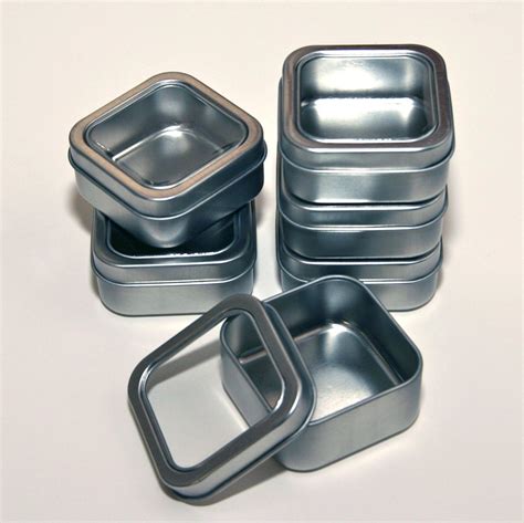 square tins with clear lids